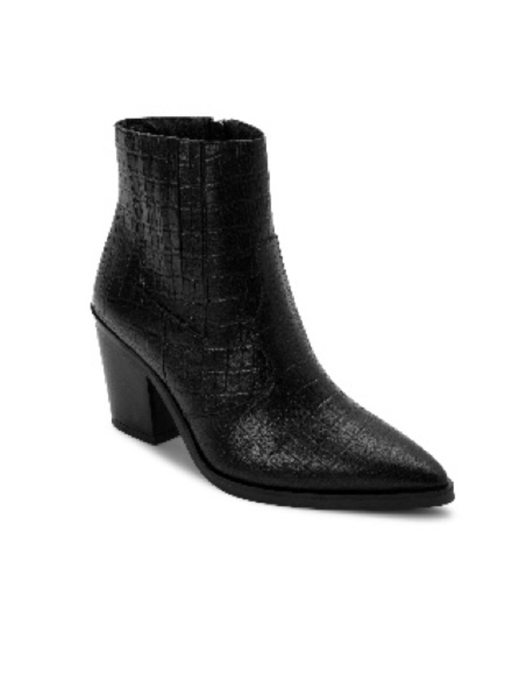 Blondo Que Waterproof Bootie, Black Croc, 6.5 M